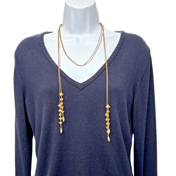 Stella & Dot Gold Long Necklace - Picture 2 of 8